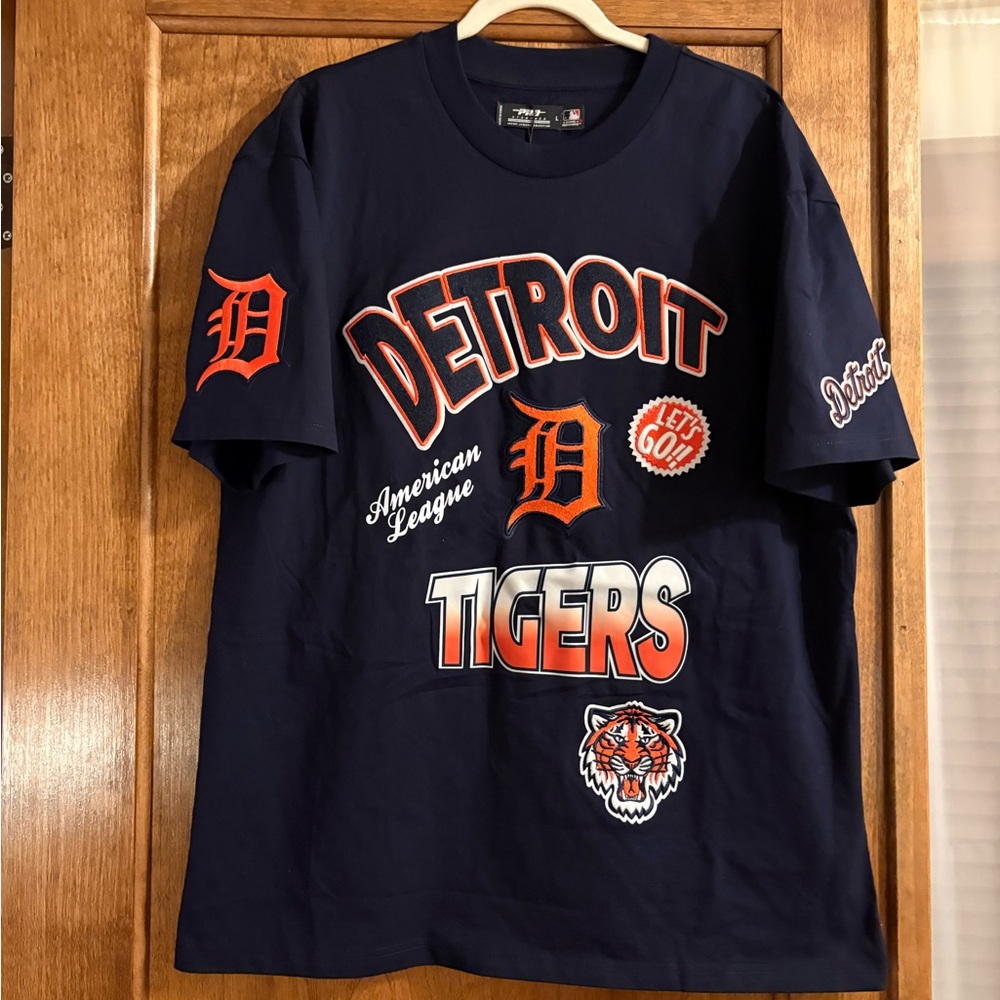 Men's Detroit Tigers Pro Standard Navy Turn It Up Dropped Shoulder T-Shirt